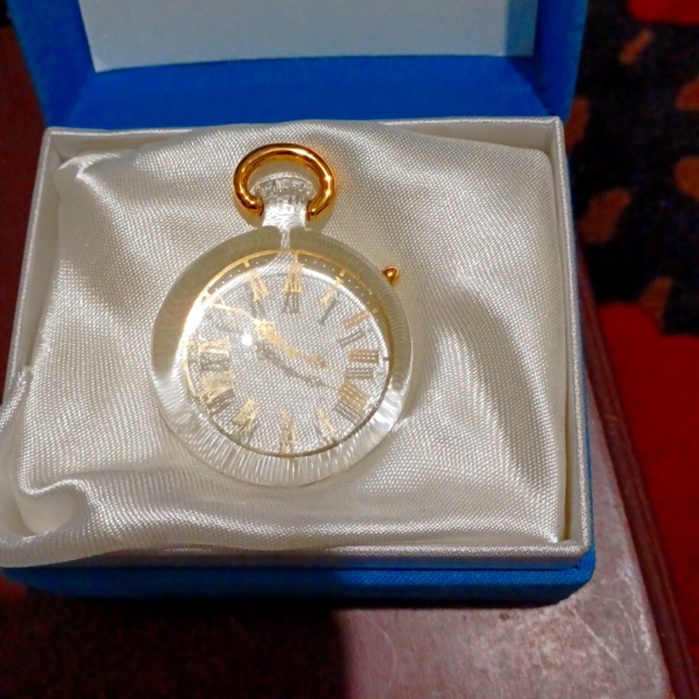 Glass pocket watch